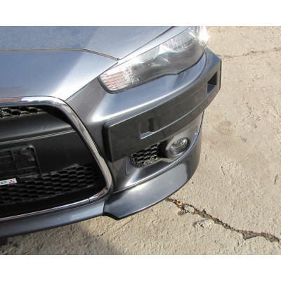 Накладка на передний бампер "КЛЫКИ" РЕСТАЙЛИНГ для LANCER X
